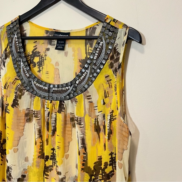 Lane Bryant Bedazzled Neckline Sleeveless Blouse - Picture 3 of 10